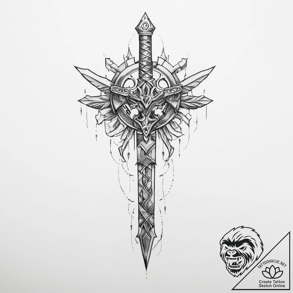 Tattoo sketch weapon - tattoo sketch (№1757169786_0, 06.09.2025 14:43) — tattoovalue.net