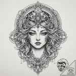 Tattoo sketch divine land, ink illustration f… – tattoo sketch (№1757170189_0, 06.09.2025 14:49) — tattoovalue.net
