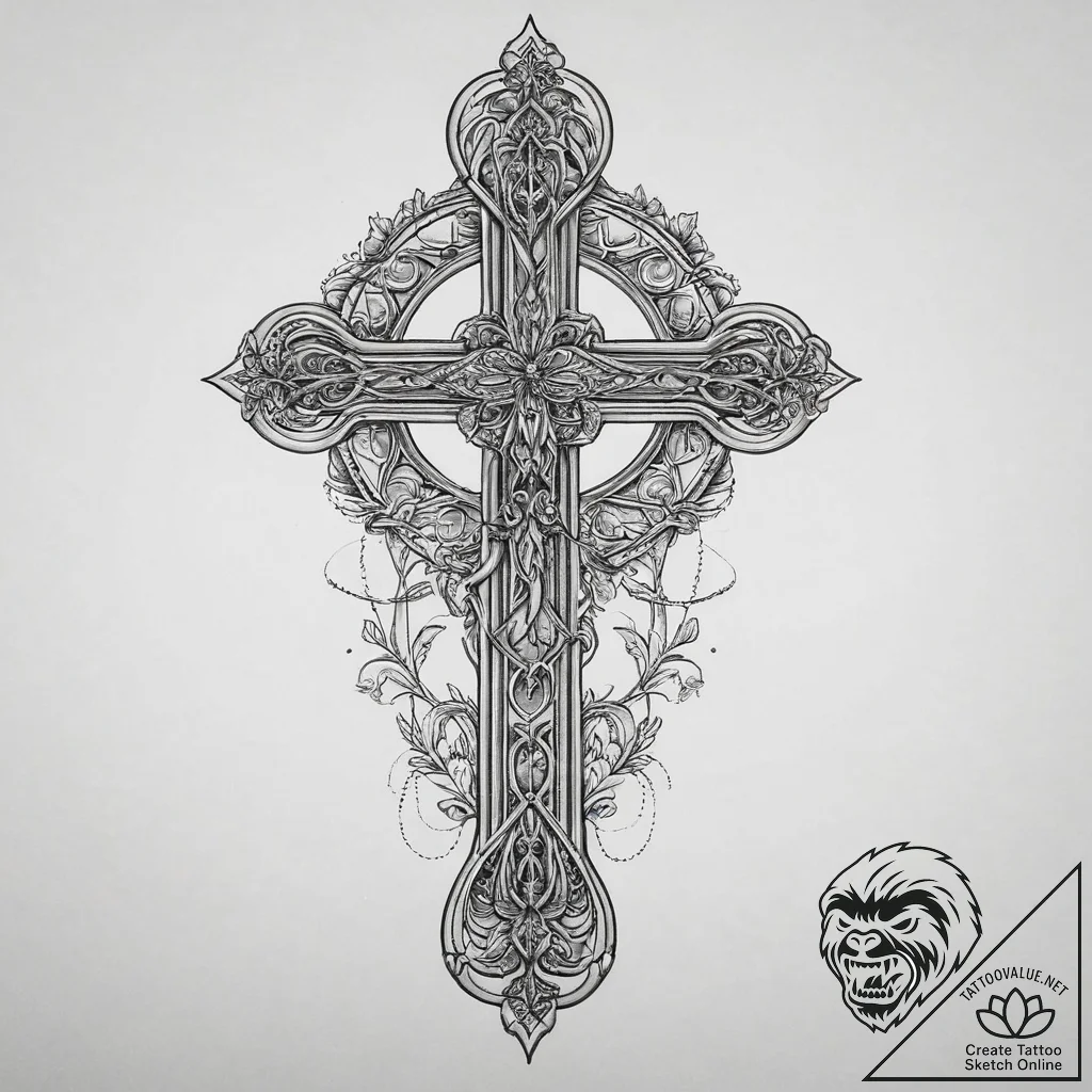 Tattoo sketch gray, tattoo line art, neo trad... - tattoo sketch (№1757170388_0, 06.09.2025 14:53) — tattoovalue.net