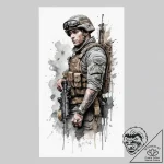 Tattoo sketch soldier with a scroll, tattoo f… – tattoo sketch (№1757170785_0, 06.09.2025 14:59) — tattoovalue.net