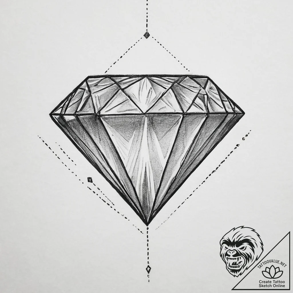 Tattoo sketch diamond - tattoo sketch (№1757171785_0, 06.09.2025 15:16) — tattoovalue.net