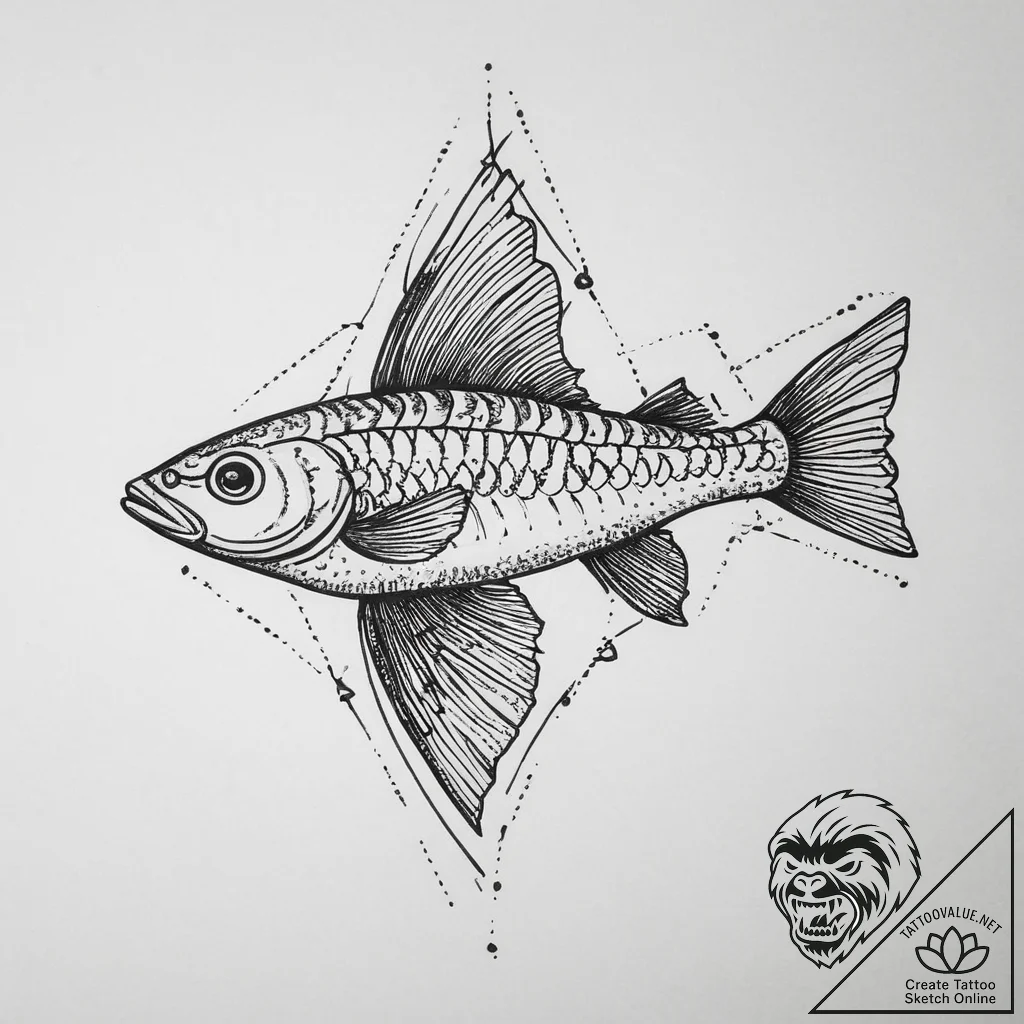 Tattoo sketch grayling, tattoo flash sheet de... - tattoo sketch (№1757172188_0, 06.09.2025 15:23) — tattoovalue.net