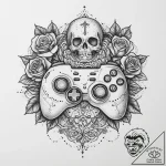 Tattoo sketch gaming controller with buttons,… – tattoo sketch (№1757173977_0, 06.09.2025 15:52) — tattoovalue.net