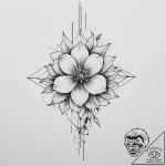 Tattoo sketch linework и watercolor цветок, a… – tattoo sketch (№1757174176_0, 06.09.2025 15:56) — tattoovalue.net