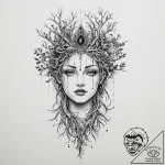 Tattoo sketch dryad with roots, tattoo drawin… – tattoo sketch (№1757174574_0, 06.09.2025 16:02) — tattoovalue.net