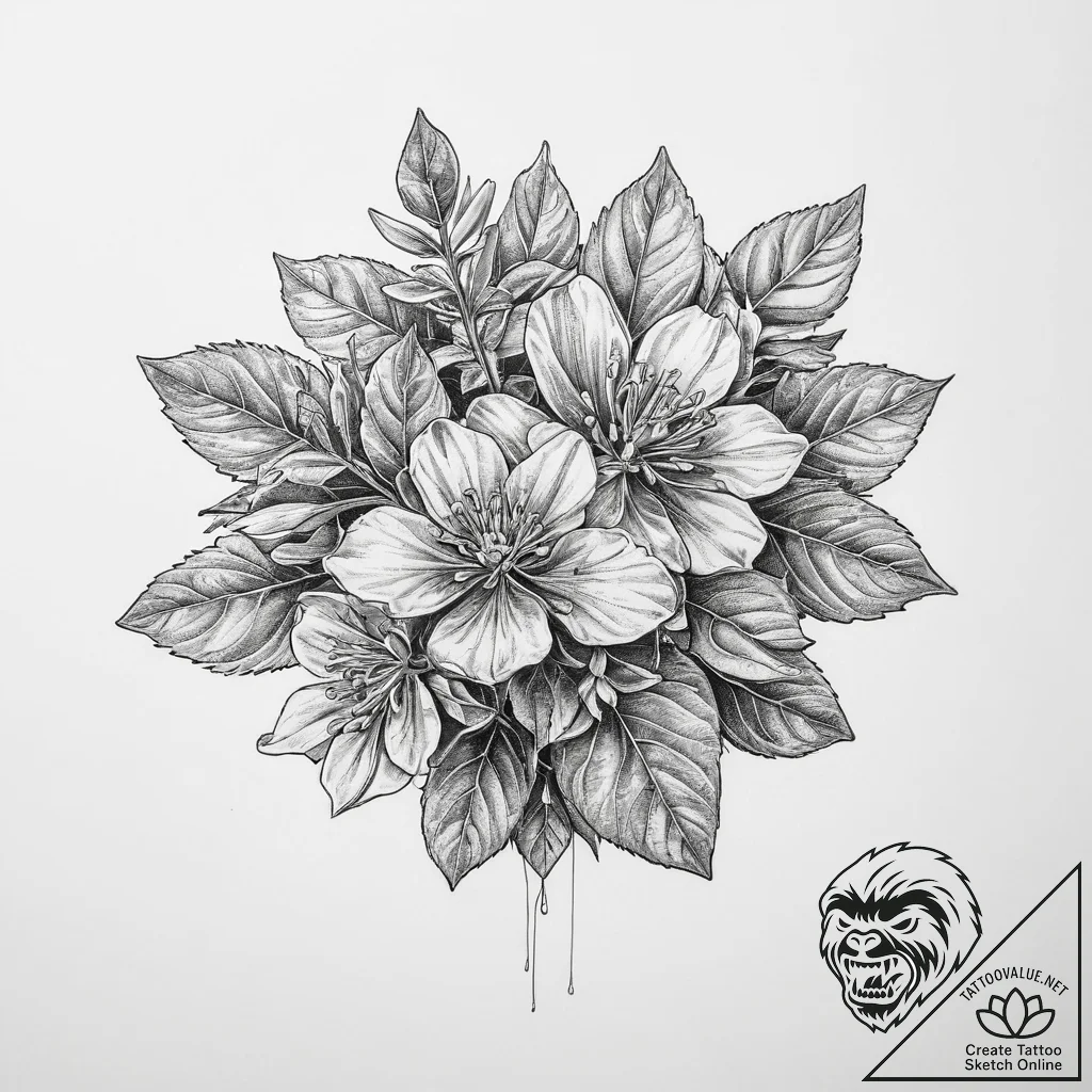 Tattoo sketch oregano flower - tattoo sketch (№1757176958_0, 06.09.2025 16:42) — tattoovalue.net