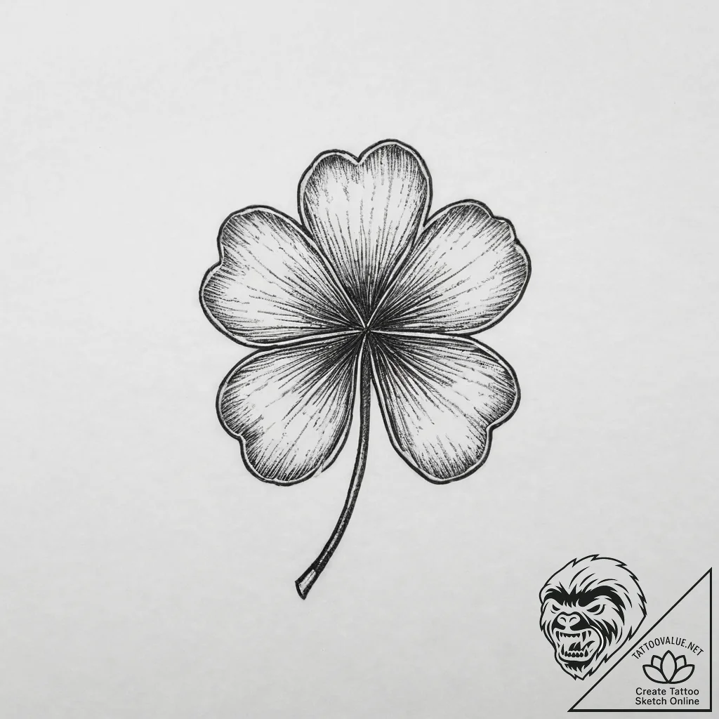 Tattoo sketch clover, artistic tattoo sketch,... - tattoo sketch (№1757178566_0, 06.09.2025 17:09) — tattoovalue.net