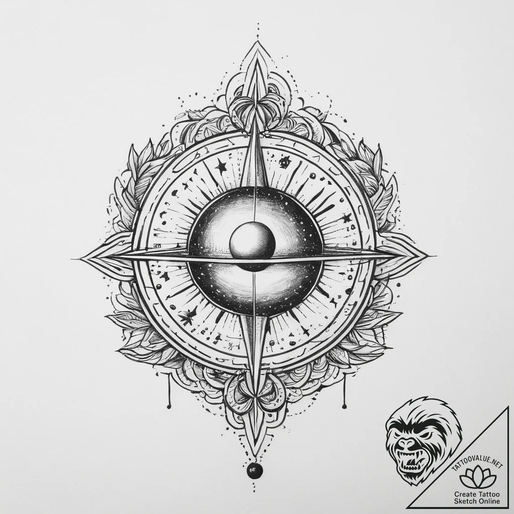 Tattoo sketch cosmic universe, tattoo flash s... - tattoo sketch (№1757178765_0, 06.09.2025 17:12) — tattoovalue.net