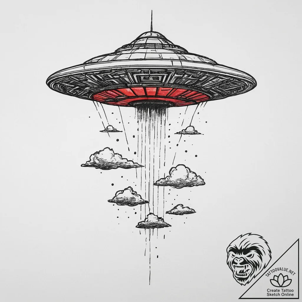 Tattoo sketch soldier with a ufo, tattoo sket... - tattoo sketch (№1757179158_0, 06.09.2025 17:19) — tattoovalue.net