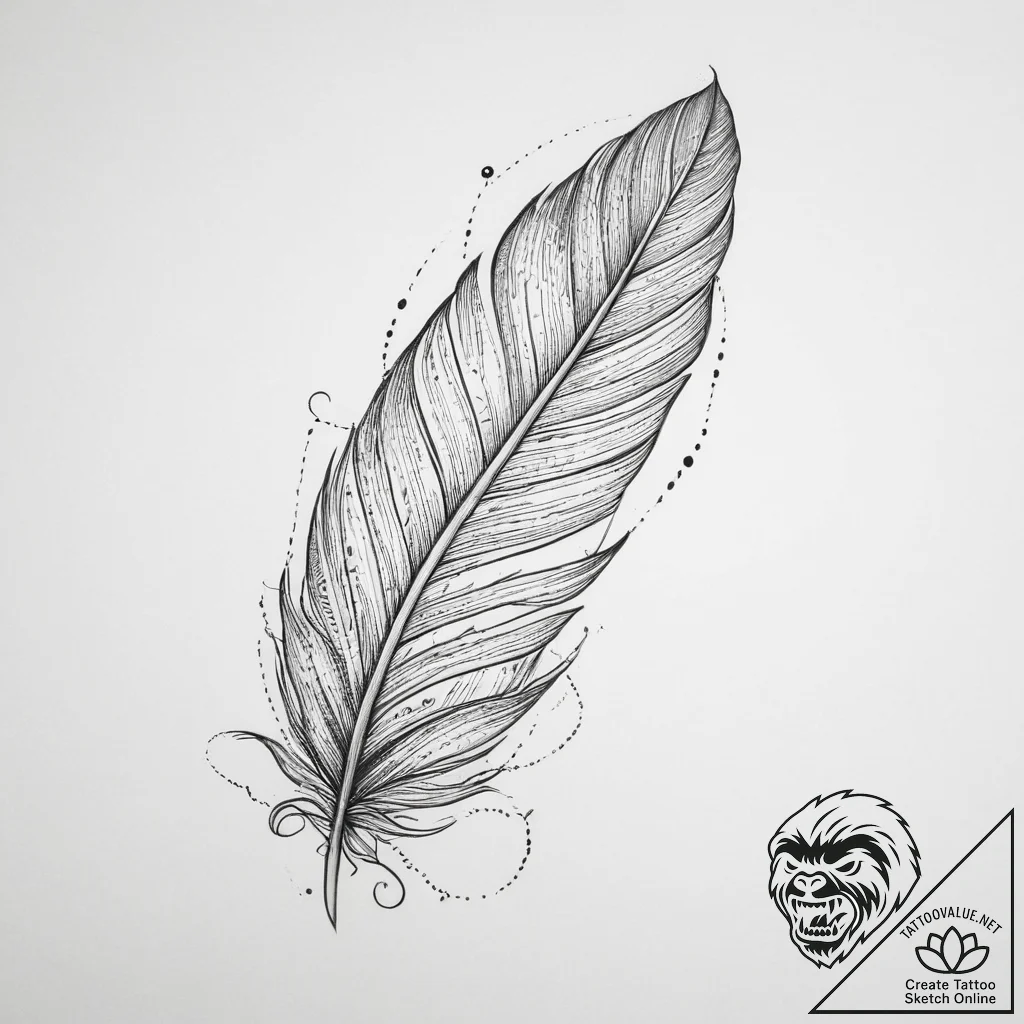 Tattoo sketch перья из линий - tattoo sketch (№1757180561_0, 06.09.2025 17:42) — tattoovalue.net