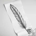 Tattoo sketch old scroll with a feather – tattoo sketch (№1757180759_0, 06.09.2025 17:45) — tattoovalue.net