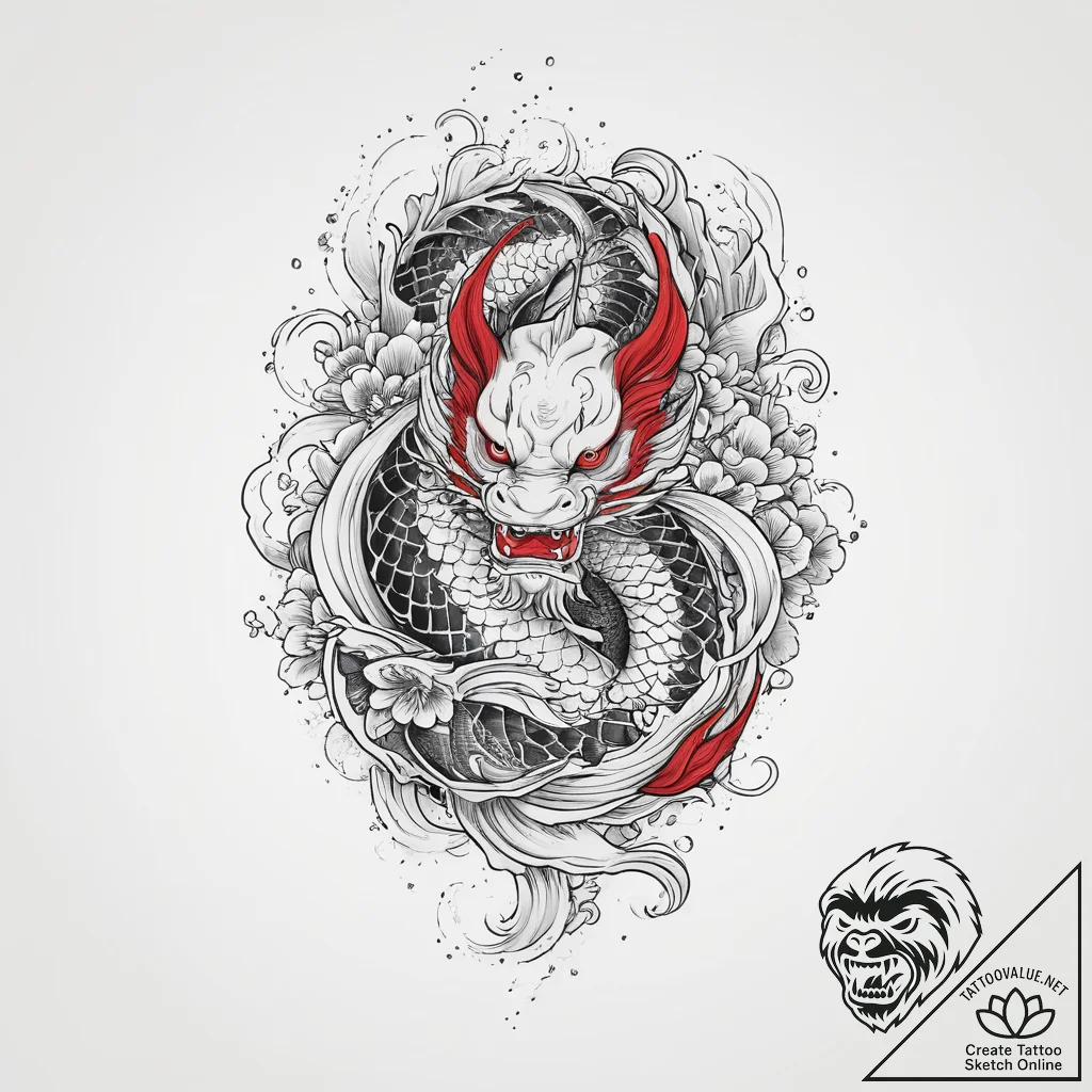 Tattoo sketch element, tattoo line art, irezu... - tattoo sketch (№1757186367_0, 06.09.2025 19:19) — tattoovalue.net