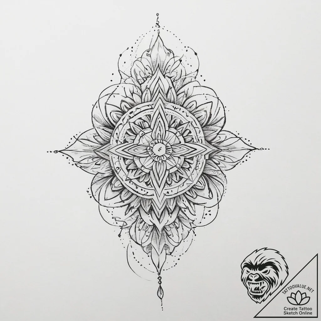 Tattoo sketch divine representation, artistic... - tattoo sketch (№1757186570_0, 06.09.2025 19:22) — tattoovalue.net