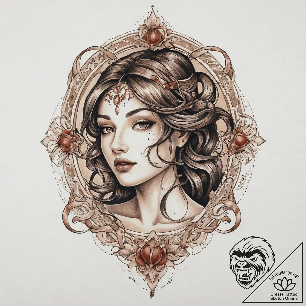 Tattoo sketch goddess tattoo, tattoo sketch d... - tattoo sketch (№1757187565_0, 06.09.2025 19:39) — tattoovalue.net
