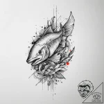 Tattoo sketch salmon, tattoo line art, black… – tattoo sketch (№1757187761_0, 06.09.2025 19:42) — tattoovalue.net