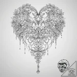 Tattoo sketch heart with a key, concept art f… – tattoo sketch (№1757188748_0, 06.09.2025 19:59) — tattoovalue.net