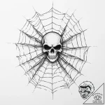 Tattoo sketch узор в виде черепа с паутиной – tattoo sketch (№1757189347_0, 06.09.2025 20:09) — tattoovalue.net