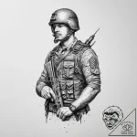 Tattoo sketch soldier with a scissors, artist… – tattoo sketch (№1757189750_0, 06.09.2025 20:15) — tattoovalue.net