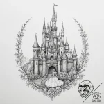 Tattoo sketch sleeping beauty castle – tattoo sketch (№1757191552_0, 06.09.2025 20:45) — tattoovalue.net