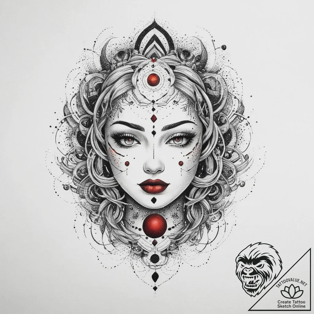 Tattoo sketch cosmic character, tattoo sketch... - tattoo sketch (№1757191756_0, 06.09.2025 20:49) — tattoovalue.net