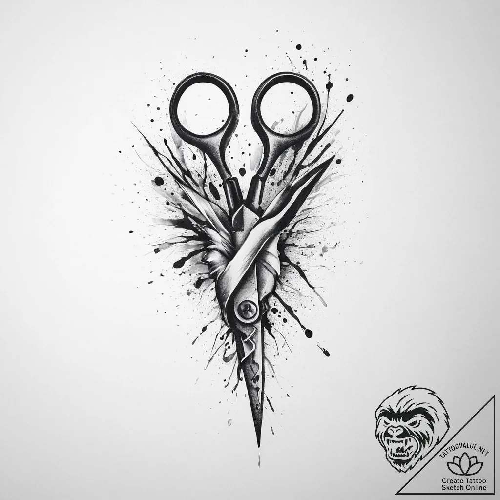Tattoo sketch hands with a scissors, tattoo d... - tattoo sketch (№1757192754_0, 06.09.2025 21:05) — tattoovalue.net