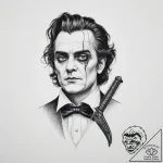Tattoo sketch sweeney todd razor – tattoo sketch (№1757193152_0, 06.09.2025 21:12) — tattoovalue.net