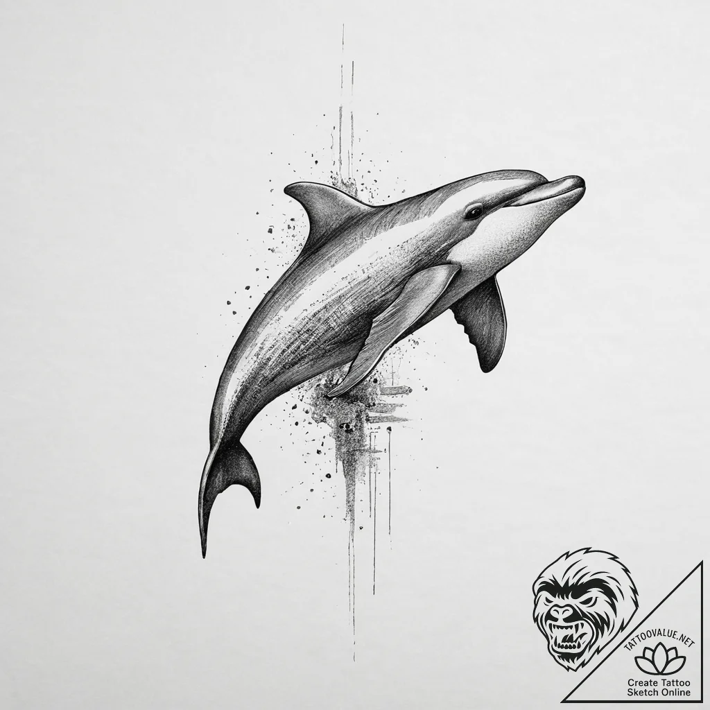 Tattoo sketch porpoise, concept art for tatto... - tattoo sketch (№1757193753_0, 06.09.2025 21:22) — tattoovalue.net