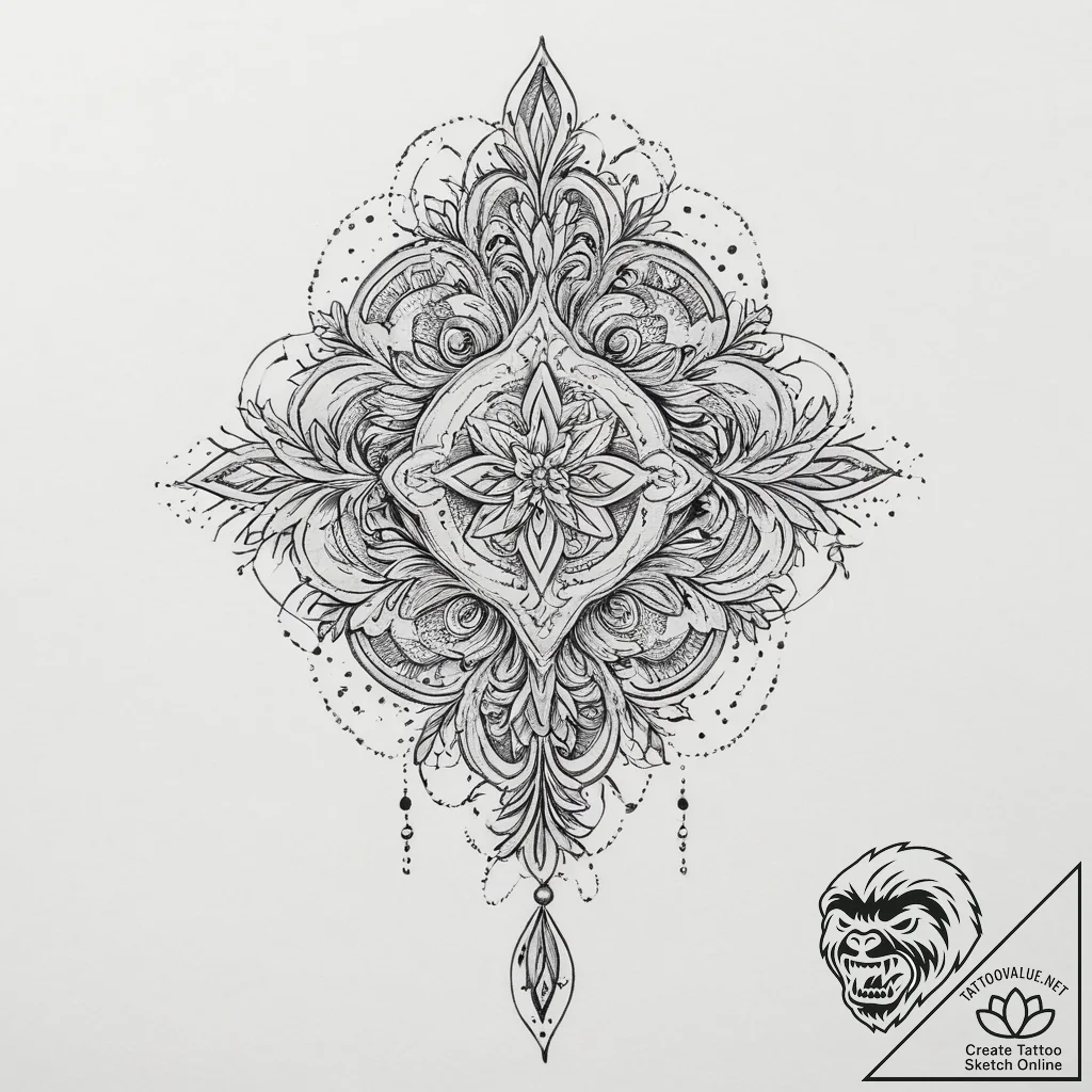 Tattoo sketch орнамент из точек, tattoo flash... - tattoo sketch (№1757194545_0, 06.09.2025 21:35) — tattoovalue.net