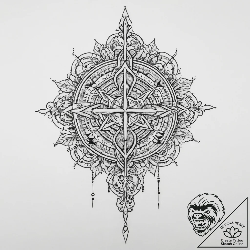Tattoo sketch blessed ground - tattoo sketch (№1757195352_0, 06.09.2025 21:49) — tattoovalue.net