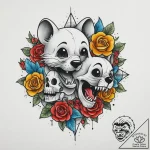 Tattoo sketch tom and jerry with a bear, tatt… – tattoo sketch (№1757195750_0, 06.09.2025 21:55) — tattoovalue.net