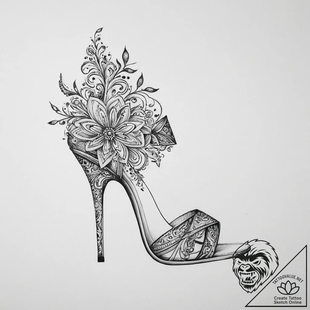 Tattoo sketch high heel tattoo, tattoo drawin... - tattoo sketch (№1757198160_0, 06.09.2025 22:36) — tattoovalue.net