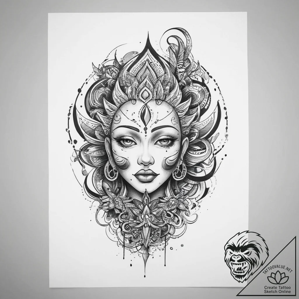 Tattoo sketch spiritual reality, tattoo sketc... - tattoo sketch (№1757198555_0, 06.09.2025 22:42) — tattoovalue.net