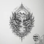 Tattoo sketch divine stream – tattoo sketch (№1757198958_0, 06.09.2025 22:49) — tattoovalue.net
