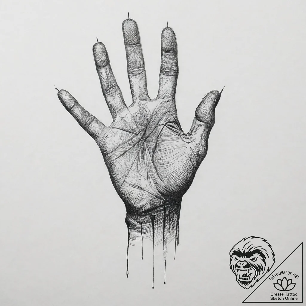 Tattoo sketch hands with a pen, tattoo line a... - tattoo sketch (№1757199958_0, 06.09.2025 23:05) — tattoovalue.net