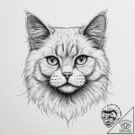 Tattoo sketch persian cat, ink illustration f… – tattoo sketch (№1757200956_0, 06.09.2025 23:22) — tattoovalue.net
