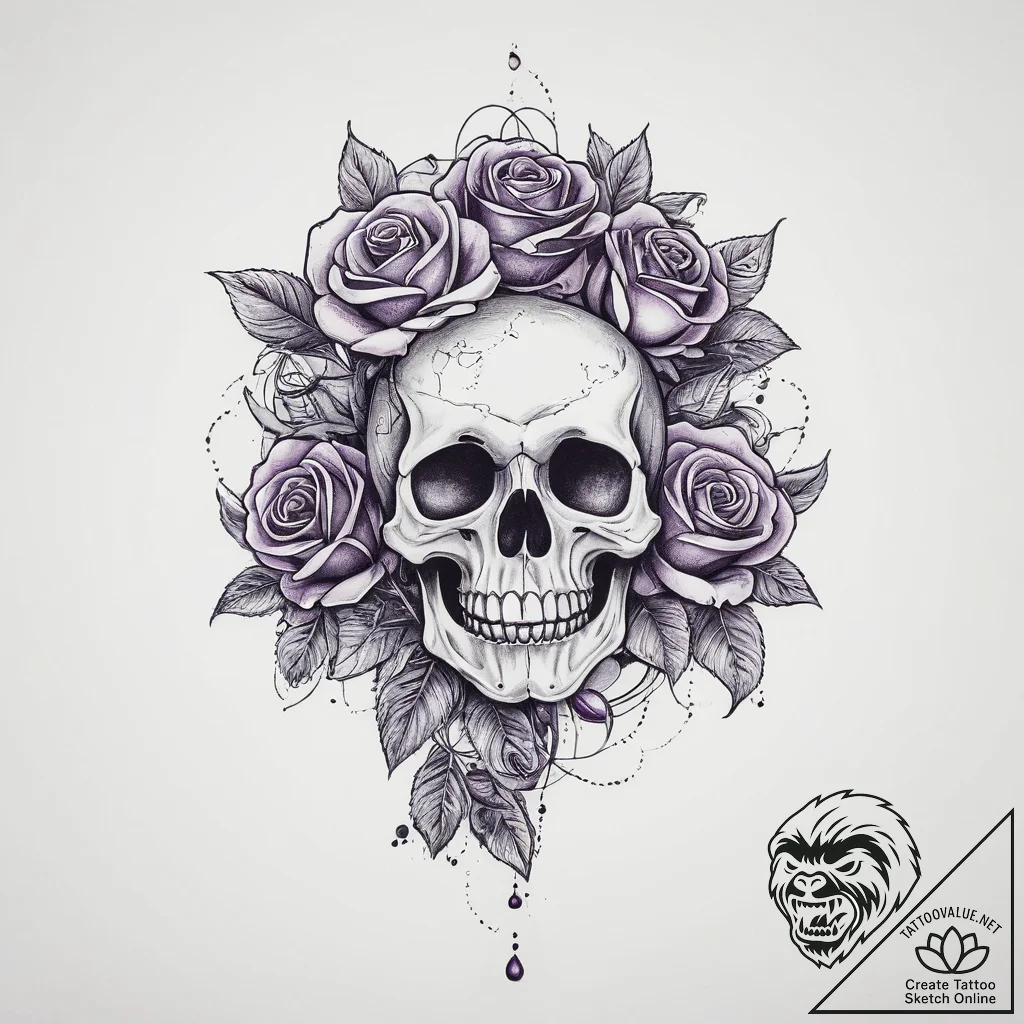Tattoo sketch purple, concept art for tattoo,... - tattoo sketch (№1757202149_0, 06.09.2025 23:42) — tattoovalue.net
