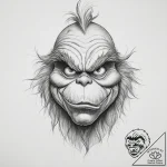 Tattoo sketch the grinch with a claw, artisti… – tattoo sketch (№1757202749_0, 06.09.2025 23:52) — tattoovalue.net