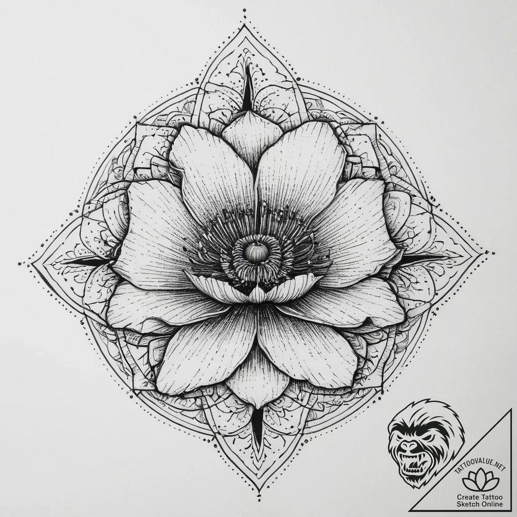 Tattoo sketch poppy flower, artistic tattoo s... - tattoo sketch (№1757202952_0, 06.09.2025 23:55) — tattoovalue.net