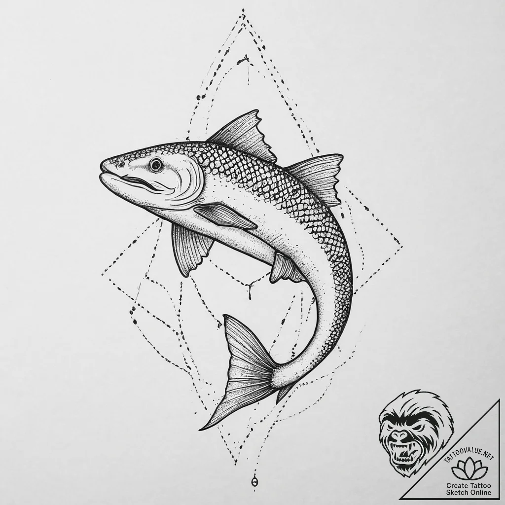 Tattoo sketch russian sturgeon, tattoo line a... - tattoo sketch (№1757203749_0, 07.09.2025 00:09) — tattoovalue.net