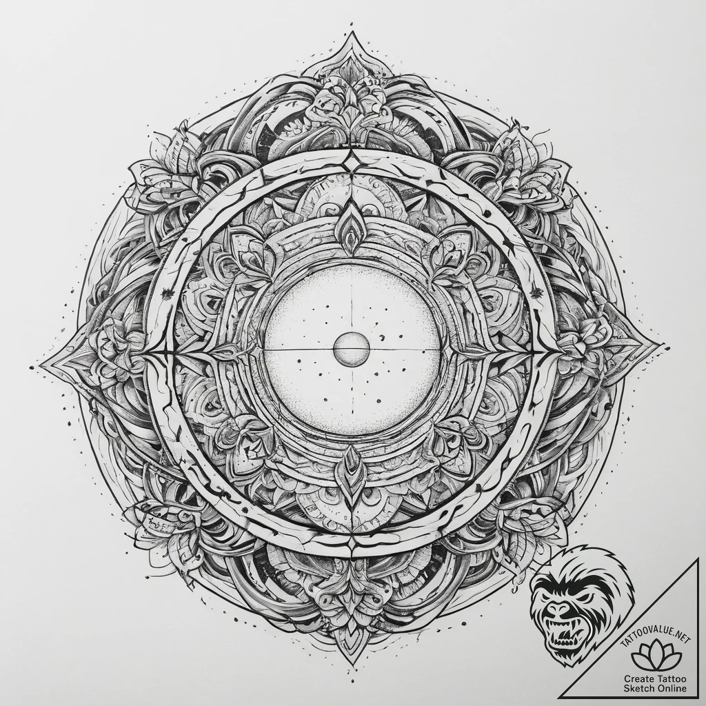 Tattoo sketch cosmic sphere, concept art for... - tattoo sketch (№1757203947_0, 07.09.2025 00:12) — tattoovalue.net