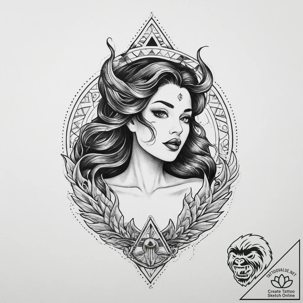 Tattoo sketch узор в виде сирены, concept art... - tattoo sketch (№1757204152_0, 07.09.2025 00:15) — tattoovalue.net