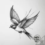 Tattoo sketch old school ласточка – tattoo sketch (№1757206735_0, 07.09.2025 00:58) — tattoovalue.net