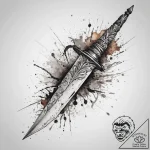 Tattoo sketch knife, ink illustration for tat… – tattoo sketch (№1757207136_0, 07.09.2025 01:05) — tattoovalue.net