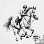Tattoo sketch equestrian a horse jumping, tat… – tattoo sketch (№1757208527_0, 07.09.2025 01:28) — tattoovalue.net