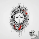 Tattoo sketch cosmic fount, concept art for t… – tattoo sketch (№1757209322_0, 07.09.2025 01:42) — tattoovalue.net