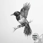 Tattoo sketch grackle – tattoo sketch (№1757210329_0, 07.09.2025 01:58) — tattoovalue.net