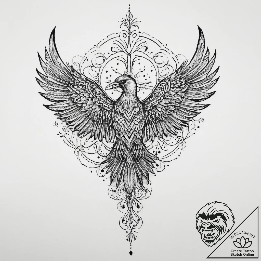 Tattoo sketch slavic embroidery pattern with... - tattoo sketch (№1757211326_0, 07.09.2025 02:15) — tattoovalue.net