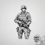 Tattoo sketch soldier with a paper – tattoo sketch (№1757211728_0, 07.09.2025 02:22) — tattoovalue.net