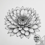 Tattoo sketch chrysanthemum flower – tattoo sketch (№1757211928_0, 07.09.2025 02:25) — tattoovalue.net
