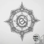 Tattoo sketch magical grimoire with a serpent… – tattoo sketch (№1757212126_0, 07.09.2025 02:28) — tattoovalue.net